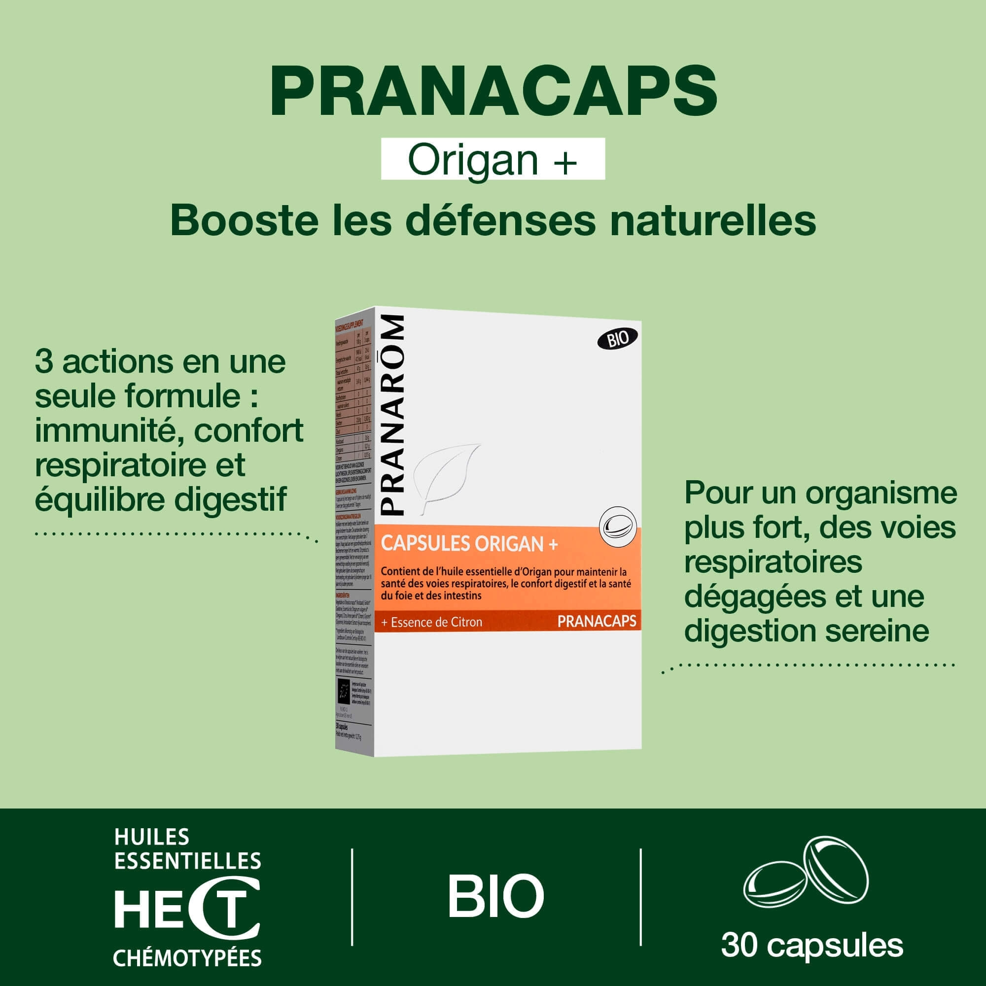 Pranarom - Pack Immunité & Digestion Bio - 30 capsules