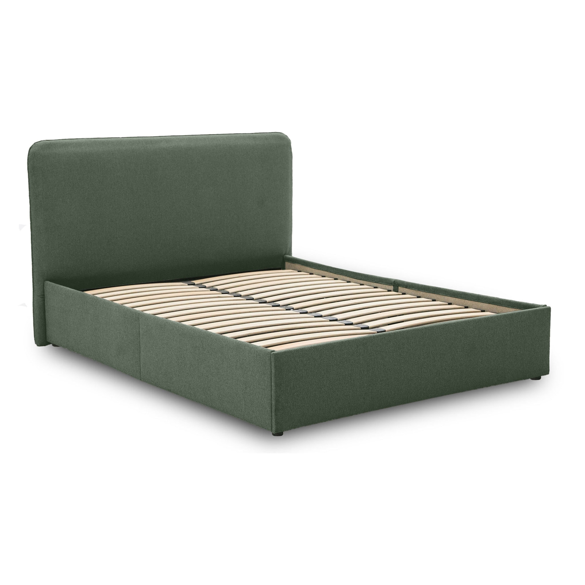 Goyave - lit coffre - 160x200 - en tissu - sommier inclus - Vert