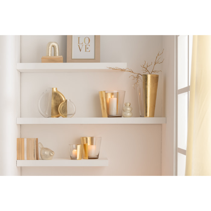 J-Line vase  Moa - verre - transparent/or - 35 cm de hauteur