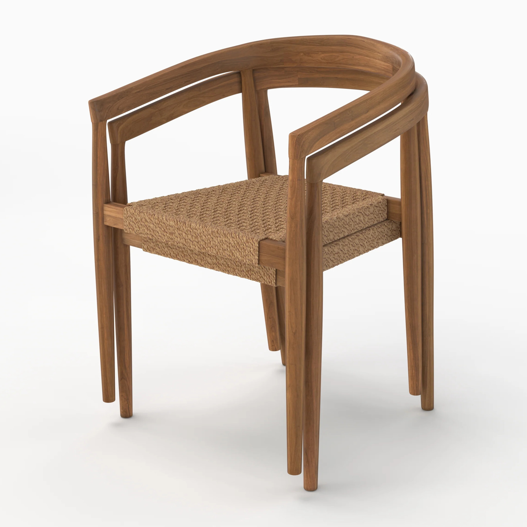 Lot de 2 chaises de jardin empilables en bois de teck vernis - Bali