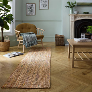 Tapis de couloir en jute bouclé coloré SARITA
