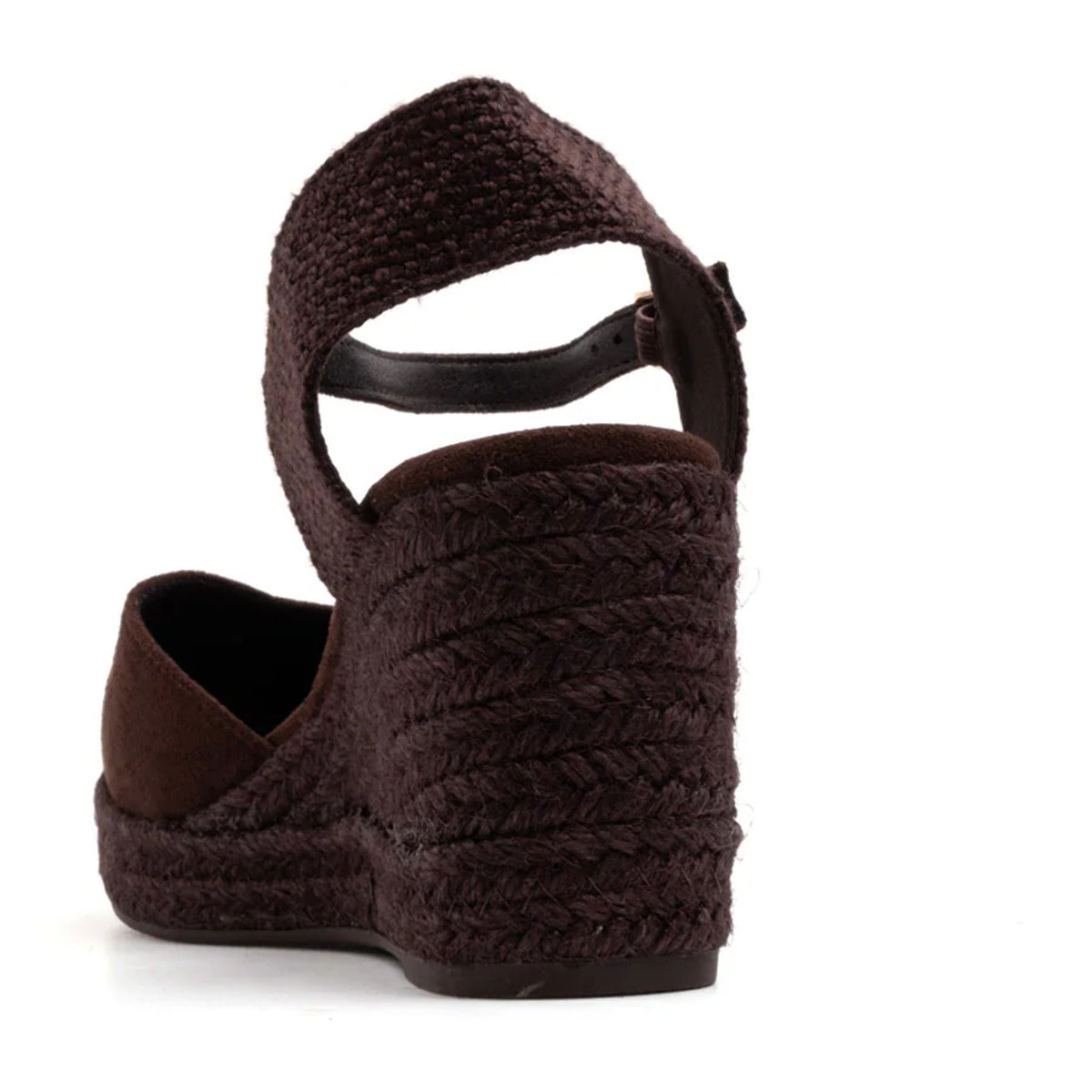 Espadrillas in simil camoscio con cinturino - MARRONE