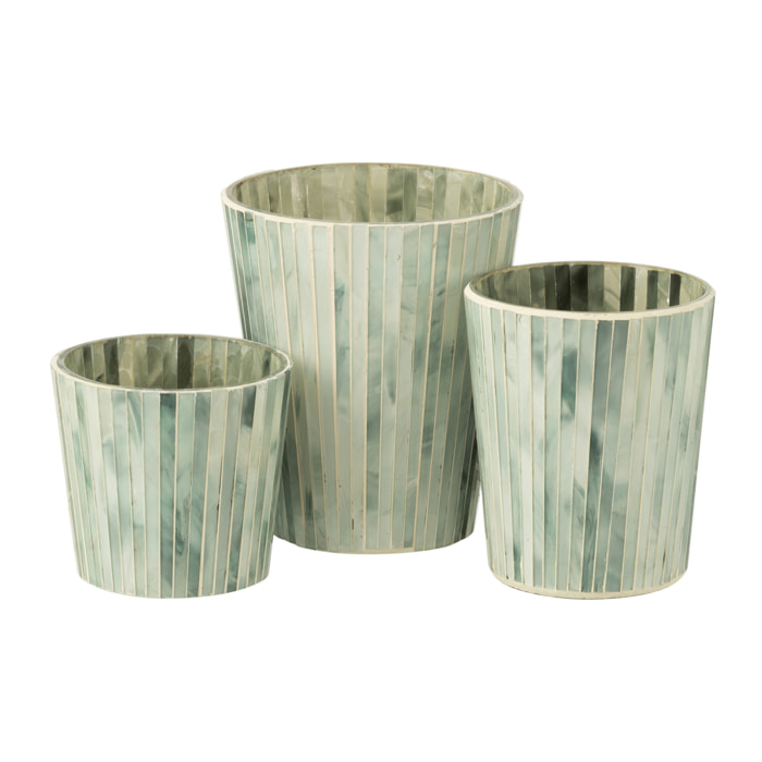 J-Line bougie parfumée Noa - Seaside Bliss - verre - bleu clair - large - 75H