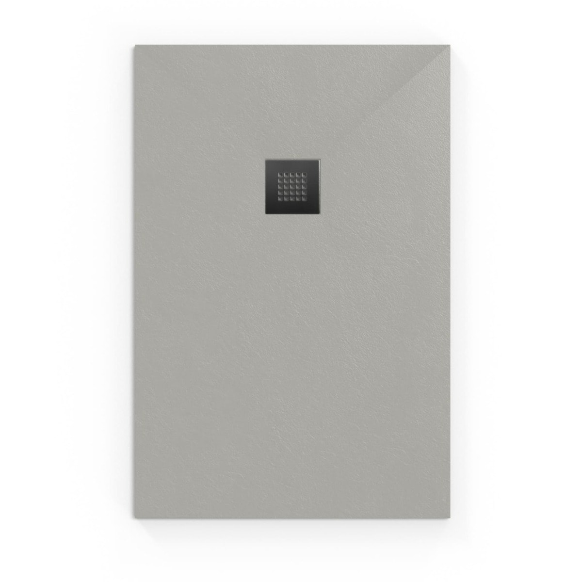 Alek Receveur de douche rectangulaire 120x90cm avec siphon, en marbre coulé, Gris (SATALEK12090S-S)