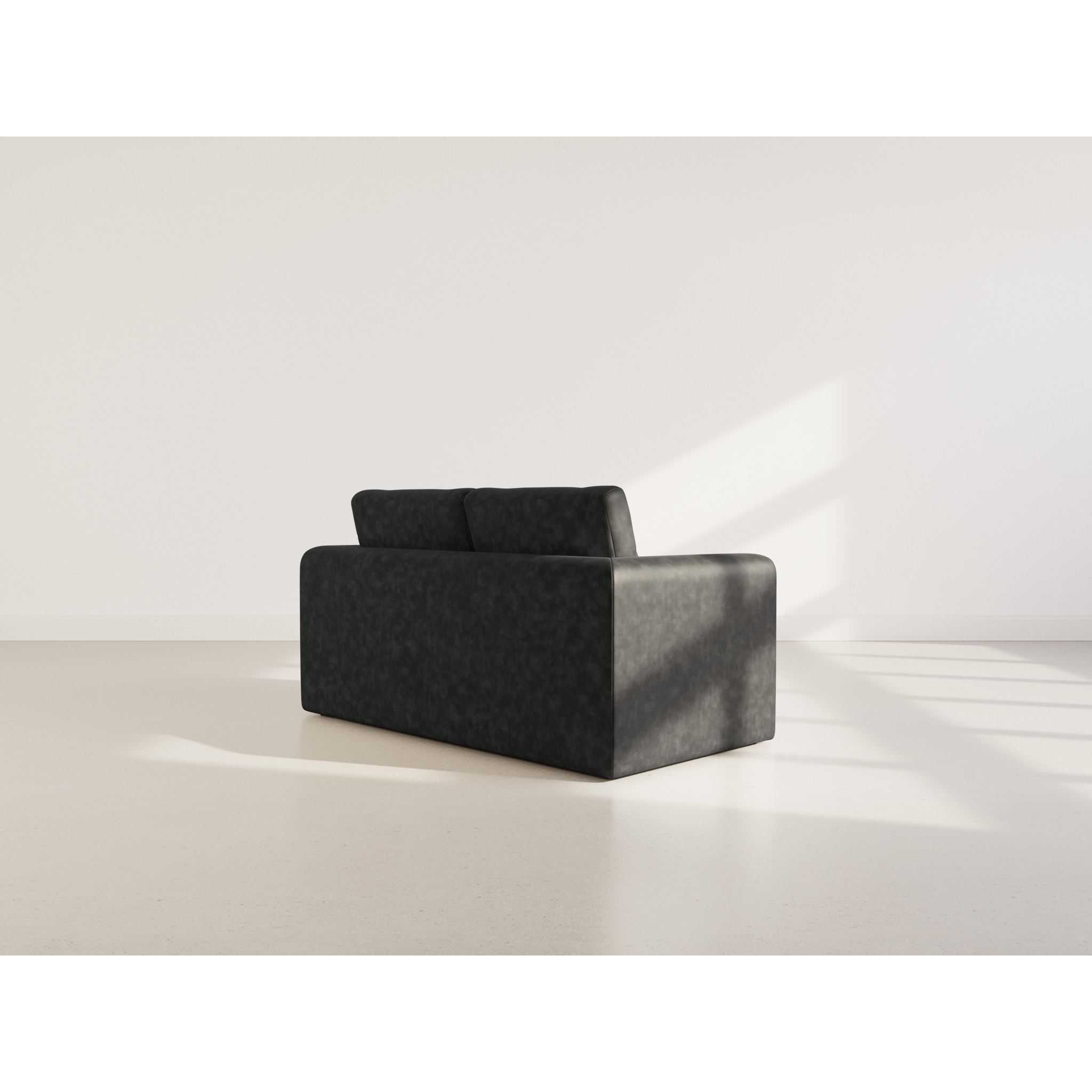 Marilia - canapé 2 places convertible déplimousse en simili - Noir