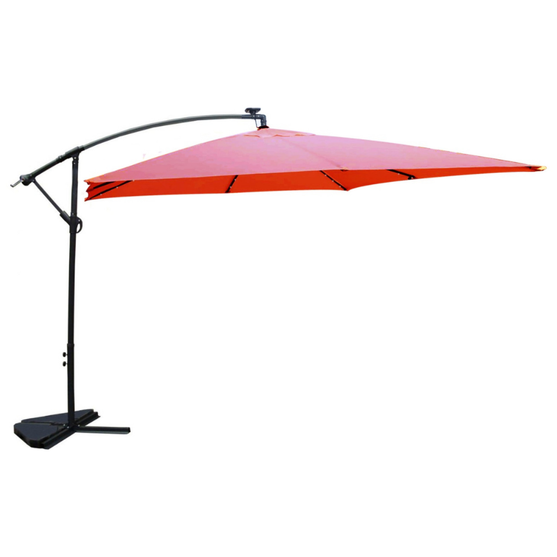 Parasol Bulle LED déporté carré 3x3m terracotta DAVAGNA