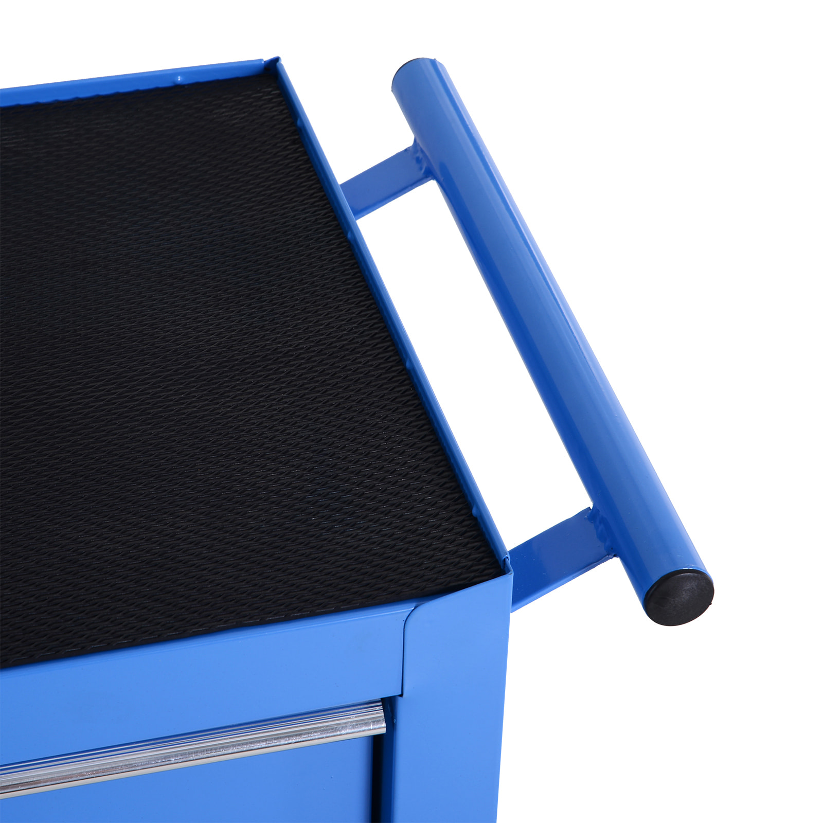 Carro Caja de Herramientas Taller Movil con 5 Cajones 4 Ruedas Chapa de Acero Azul