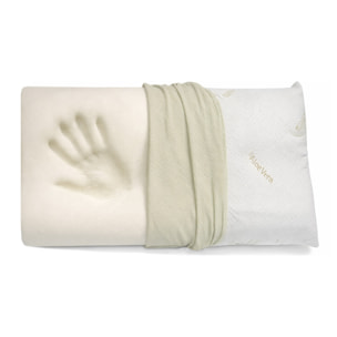 Guanciale Memory Foam Modello Saponetta con Federa all'Aloe Vera Cuscino Sfoderabile, Traspirante e Morbido