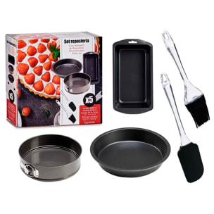 DAM SET 3 STAMPI PASTICCERIA SPATOLA E PENNELLO 13,5x29x31,5 Cm. Colore nero