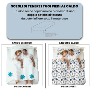 COPRIPIUMINO FASHION, 100% Microfibra, No Stiro - URBAN BLU