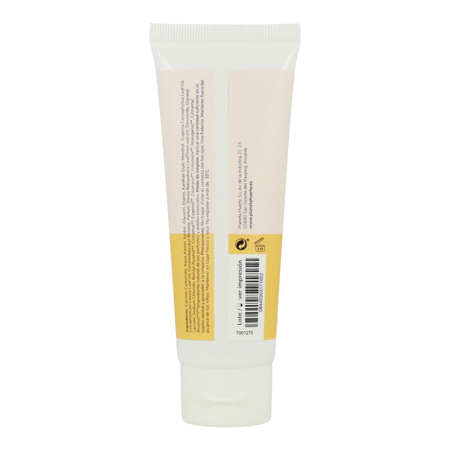 PLANETA HUERTO Pasta de Dientes Sin Flúor Mentol 75ml – Fórmula Natural con Menta, Protección y Cuidado Bucal Diario