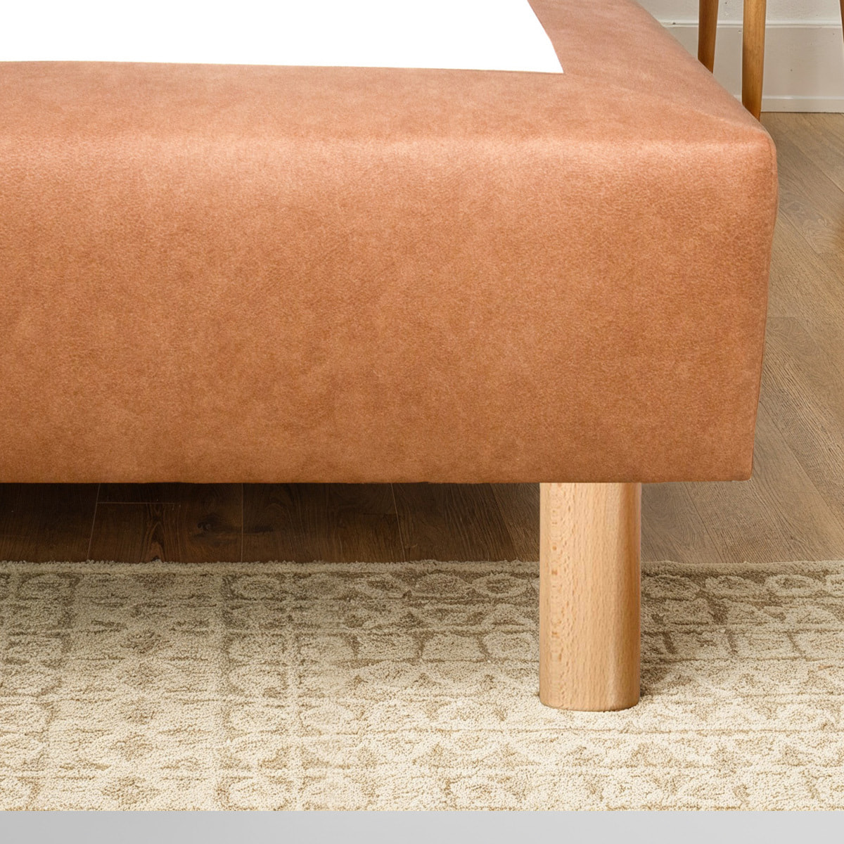 Jeu de 4 pieds de lit cylindriques | Bois Naturel | Hauteur 15 cm