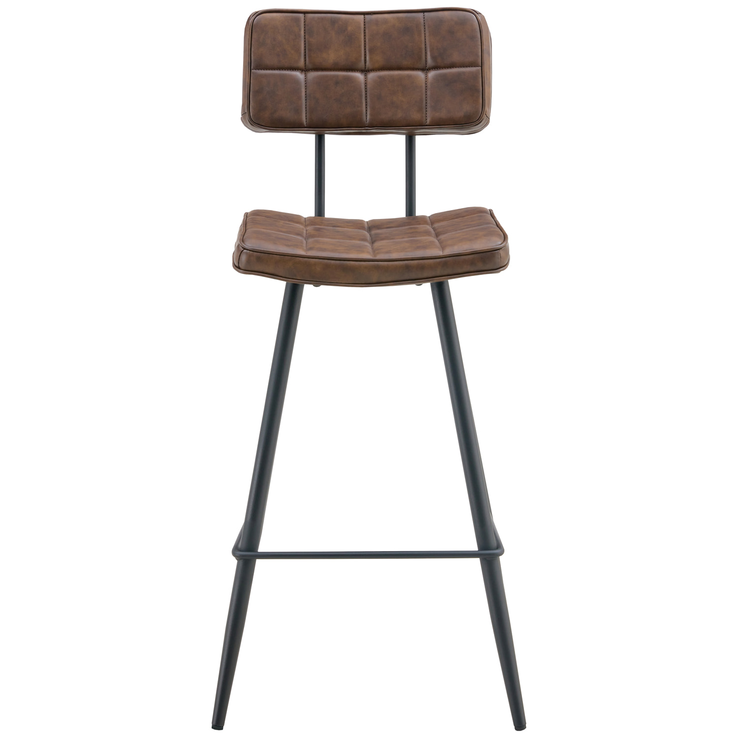 Lot de 2 tabourets de bar en simili marron FERNAND