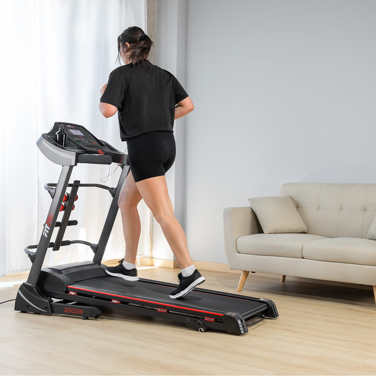 Cinta de correr plegable FITFIU 20km/h pulsómetro y conexión KINOMAP