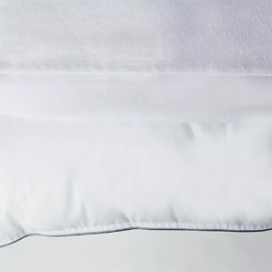 2 protege oreillers pur coton 135 g/m² molleton blanc Molleton blanc