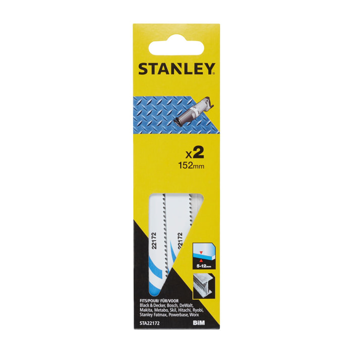 Stanley 2 lames de scie sabre HSS 152mm