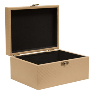 Lot de 4 boîtes de rangement rectangulaires Bonie beige