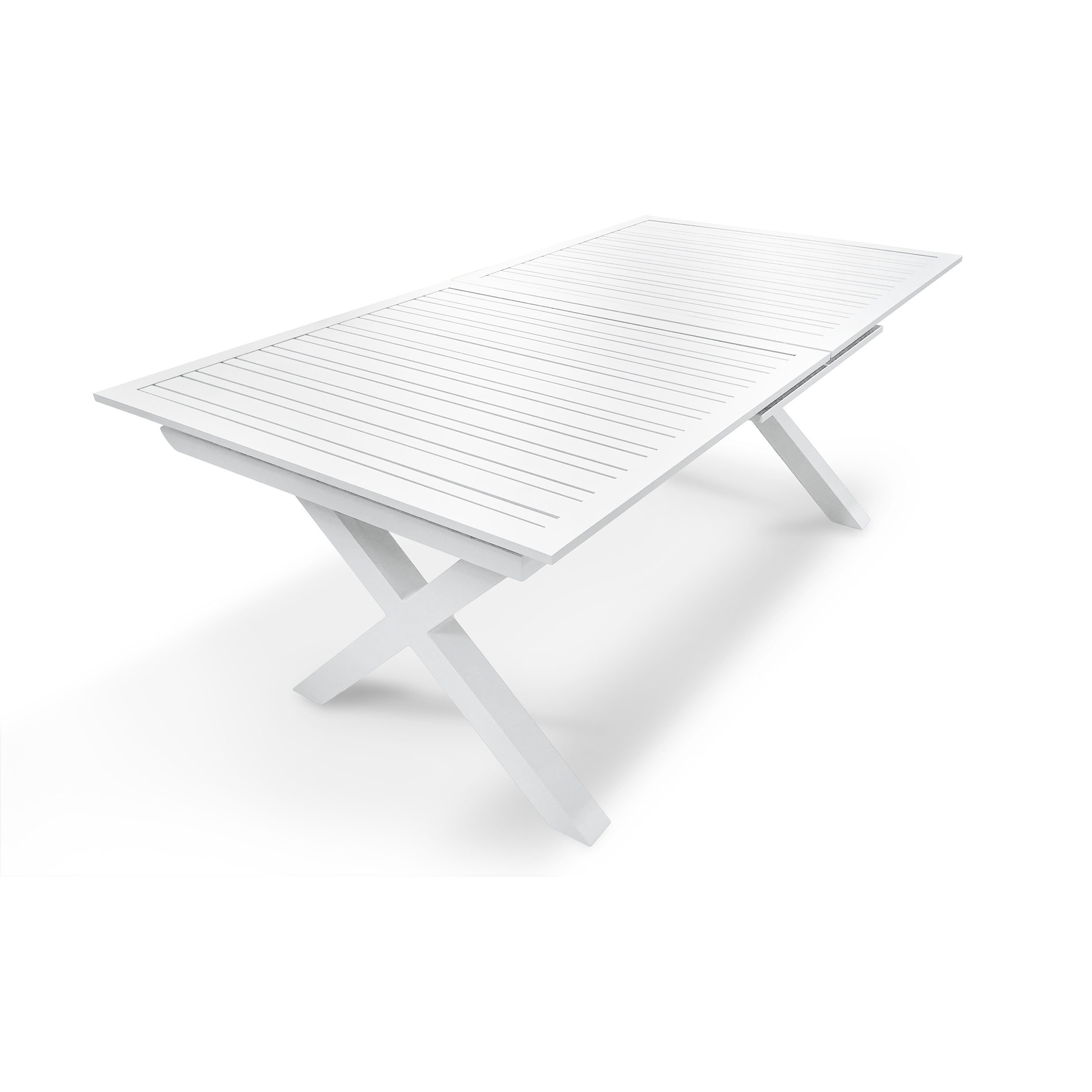 FLORIDE - Table de jardin en aluminium blanc