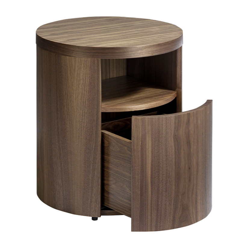 Mesa de rincón de DM y nogal 48x48x55cm