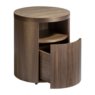 Mesa de rincón de DM y nogal 48x48x55cm