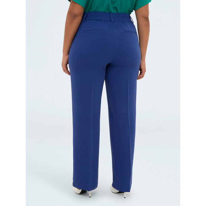 Fiorella Rubino - Pantaloni Regular con piega stirata - Bluette