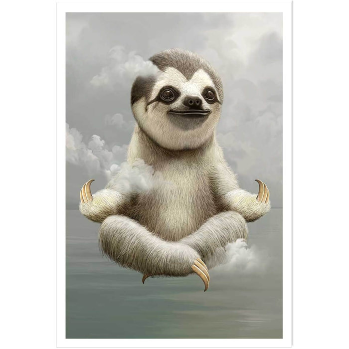 Affiche enfant paresseux méditant  Affiche seule