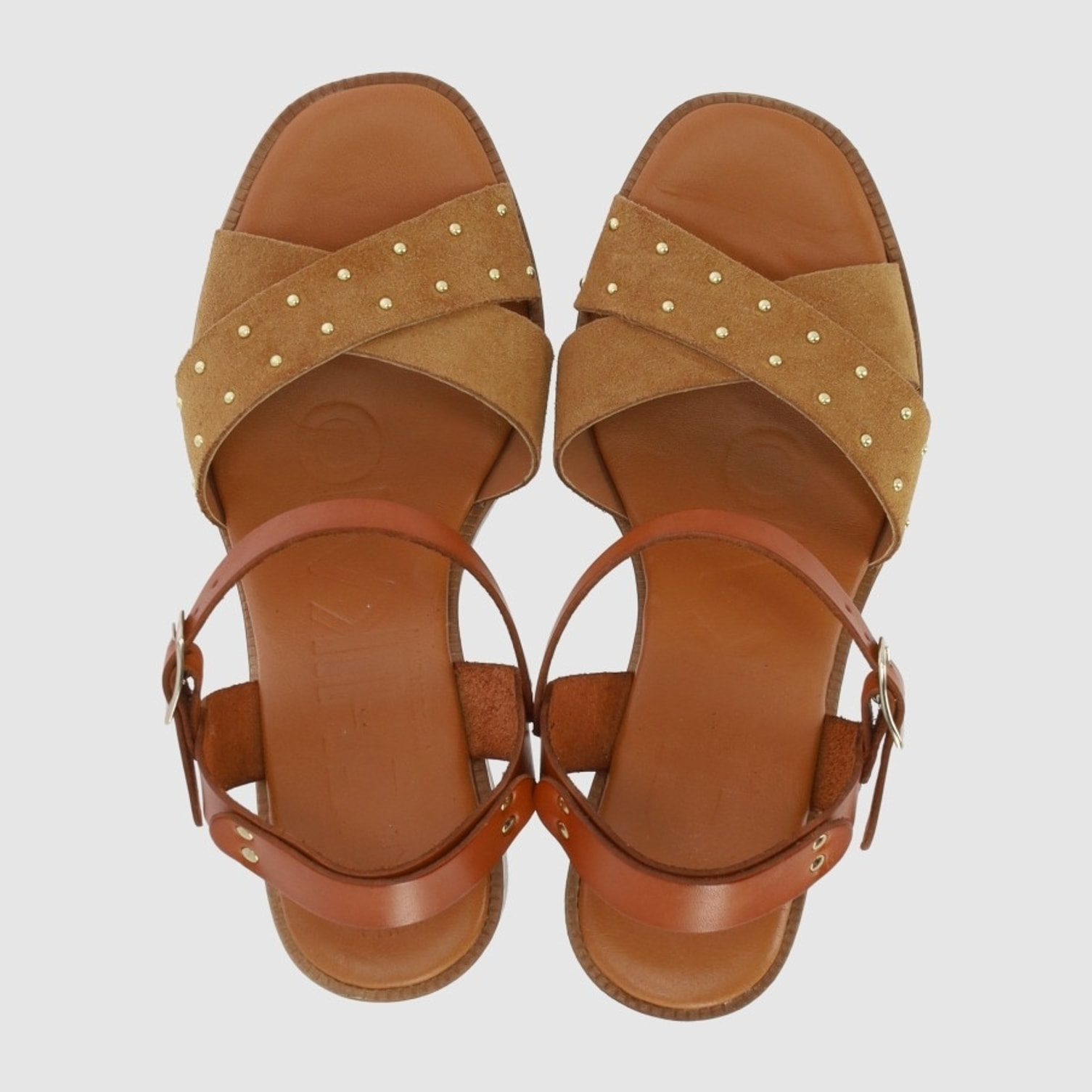 Sandalias de Serraje - Cuero - Tacón: 9 cm