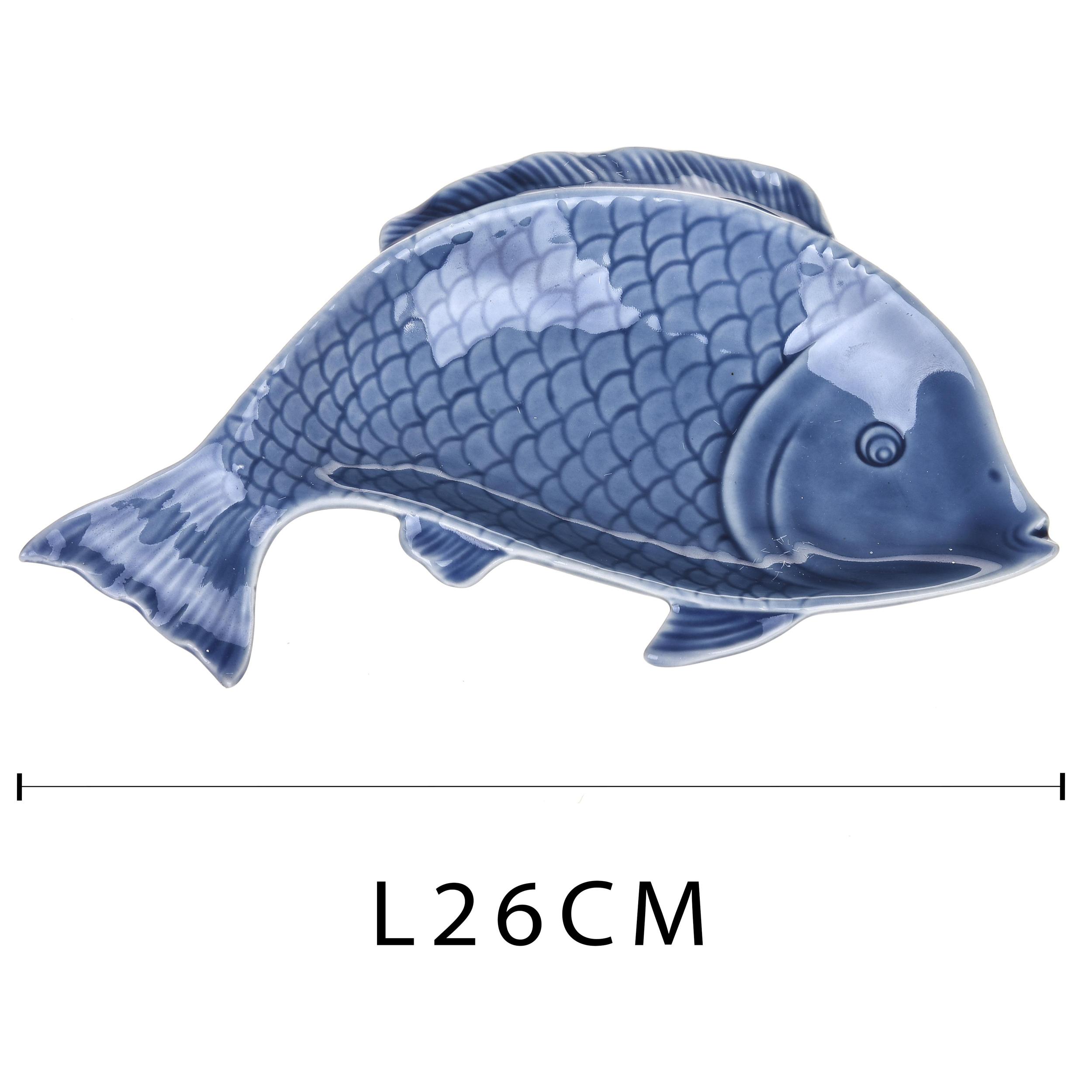 Pesce Portaoggetti 26 Cm - Pezzi 3 - 26X2,7X14,2cm - Colore: Blu - Bianchi Dino - Marina, Decori Tema Marino