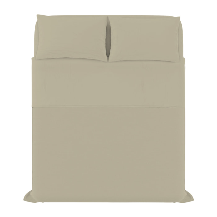 COMPLETO LETTO MAX COLOR, 100% Cotone, Made in Italy - TORTORA