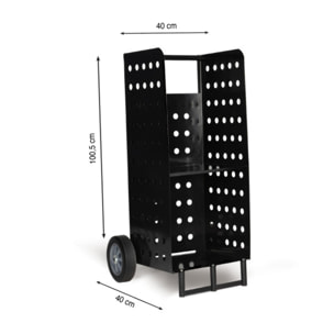 Porte bûches à roulettes noir - 140kg