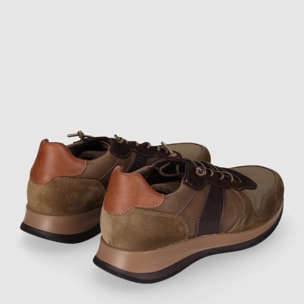 Deportivos de Piel - Kaki - Tacón: Bajo