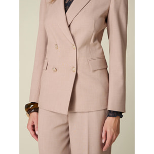Oltre - Blazer doppiopetto con bottoni araldica - Beige