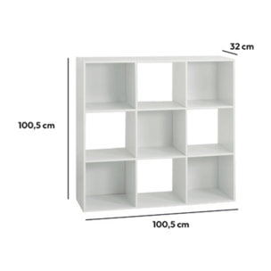 Étagère 9 cases "Mix N' Modul" effet chêne naturel