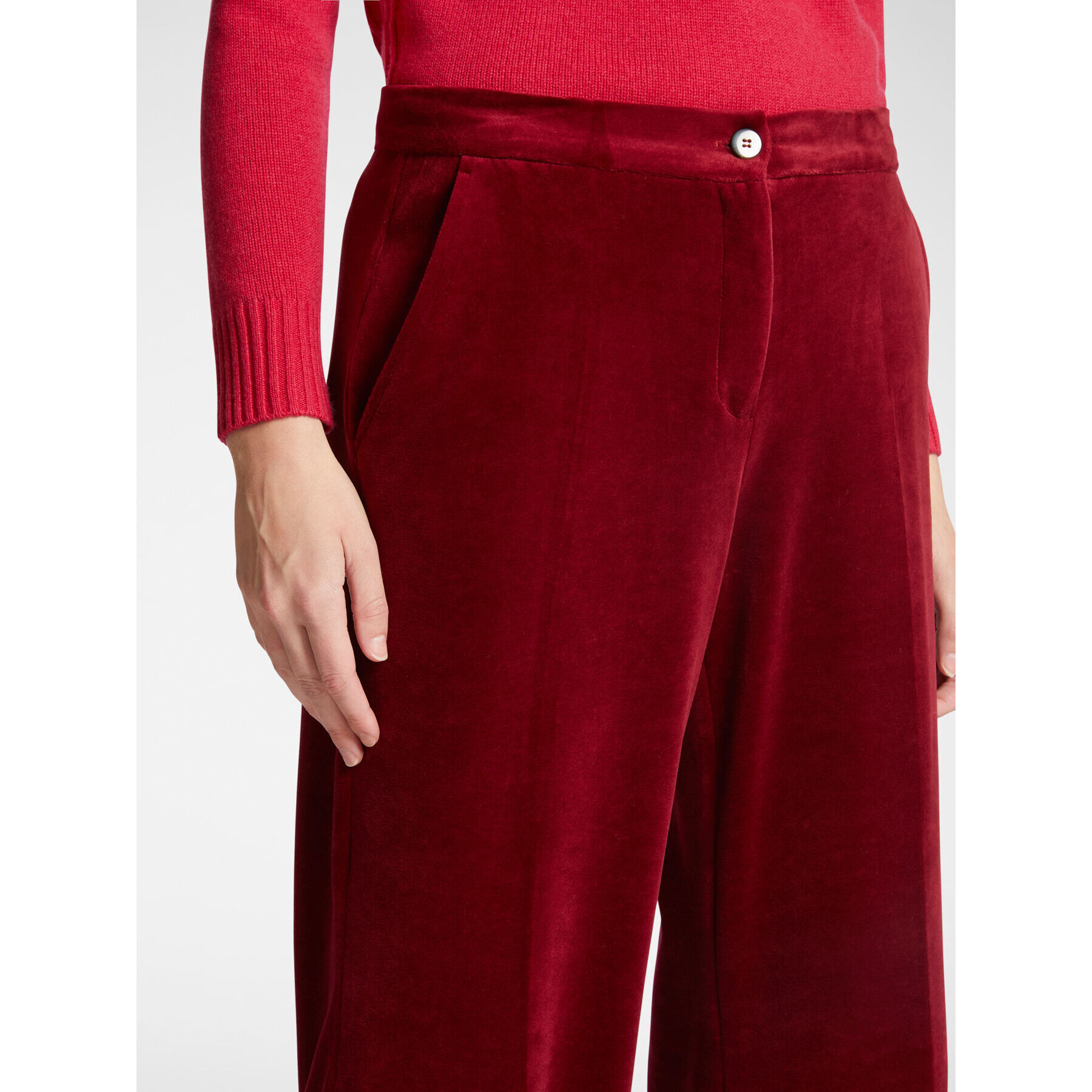 Elena Mirò - Pantalones masculinos de terciopelo - Burgundy