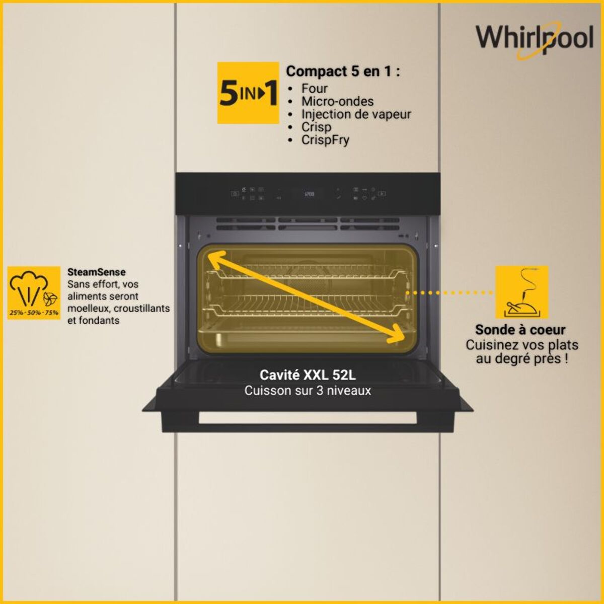 Micro ondes combiné WHIRLPOOL WCT7A9PHTSBF