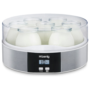 Yogurtera ELY70 H.Koenig 7 Envases, Pantalla LCD, 15 Horas de Preparacion, 15W