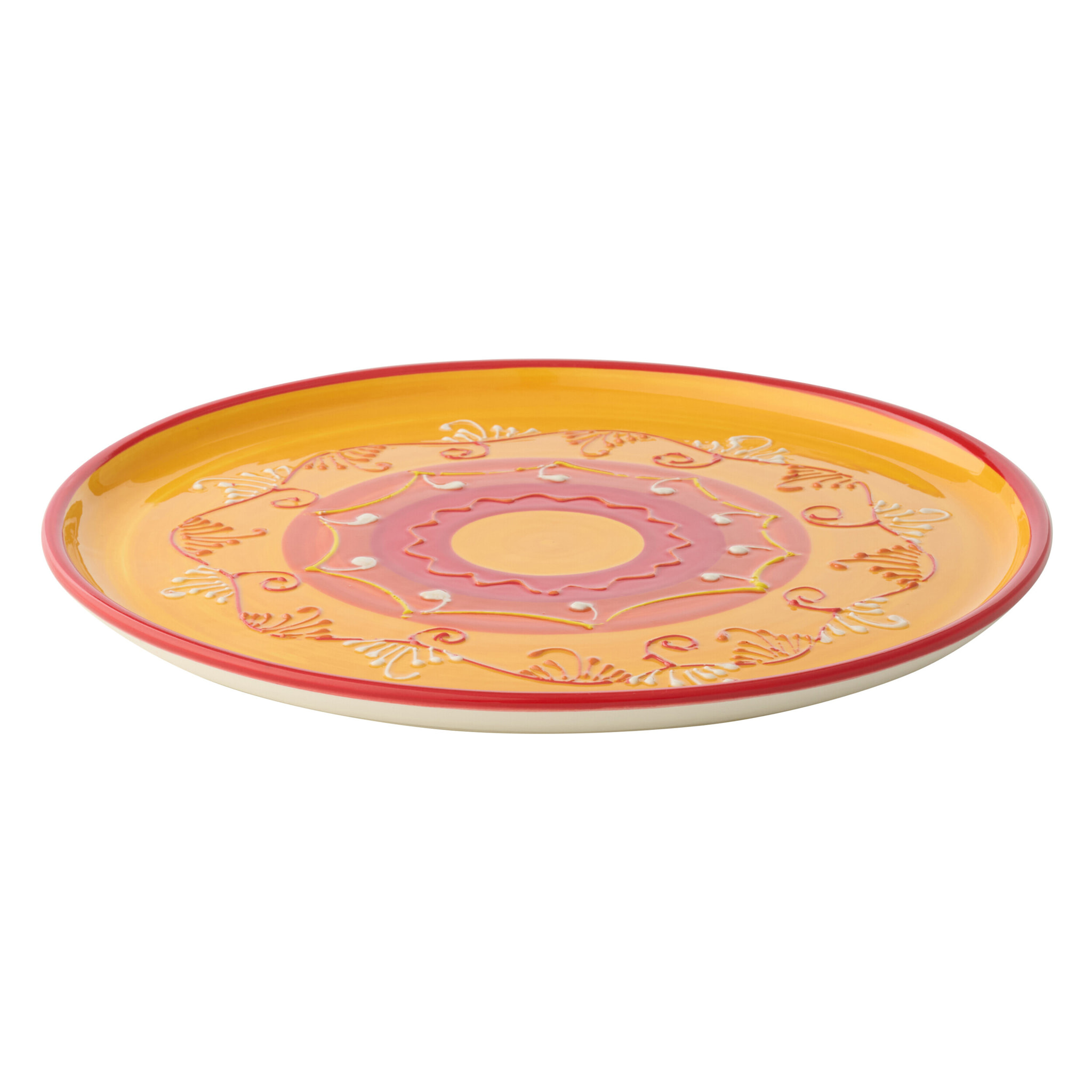 J-Line Assiette - céramique - orange/rouge