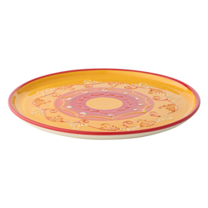 J-Line Assiette - céramique - orange/rouge