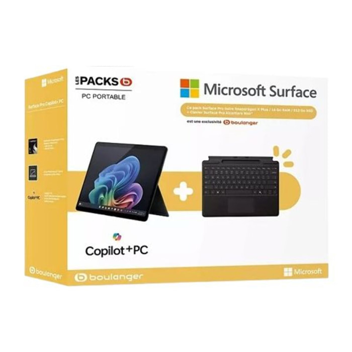 PC Hybride MICROSOFT Pack Surface Pro 13" Snapdragon X plus 16 Go RAM LPDDR5x SSD 512 Go Copilot+PC
