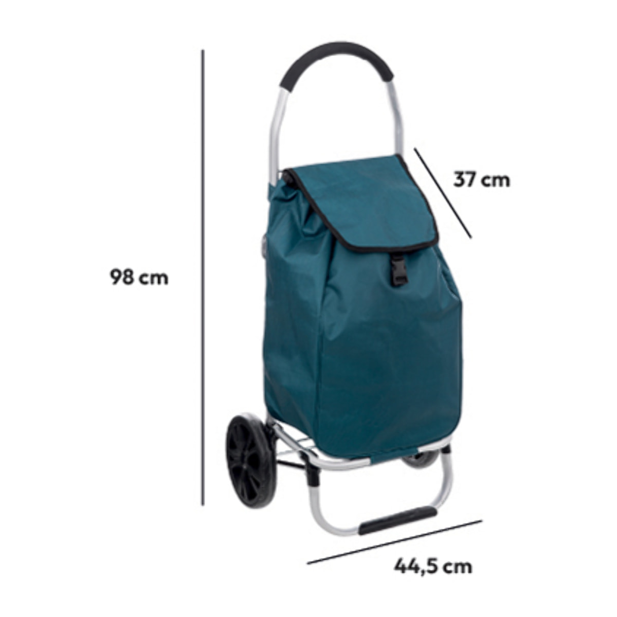 Chariot de course pliable 2 roues "Modern Color" bleu pérole