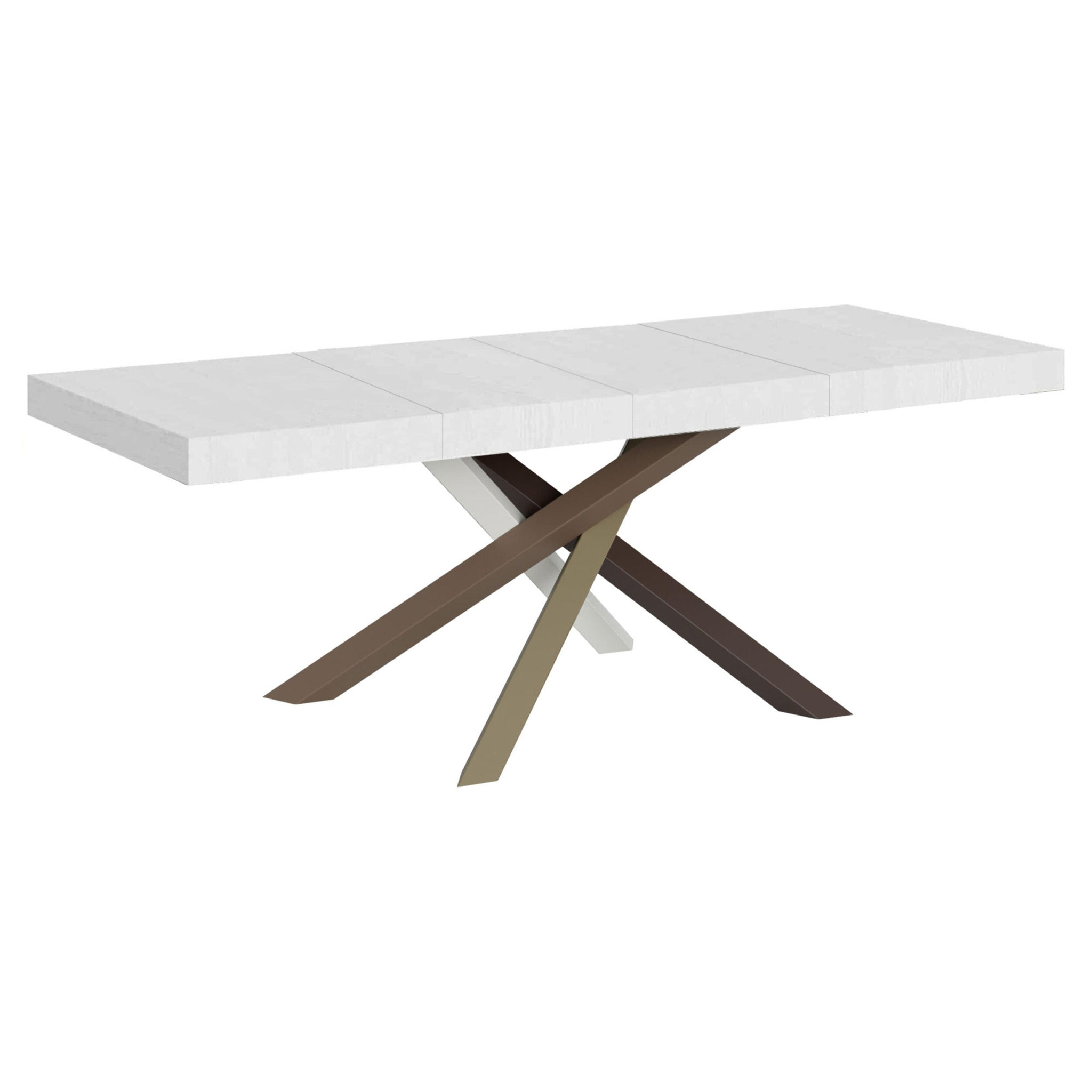 Mesa extensible 90x160/264 cm Volantis Premium Fresno Blanco estructura multicolor 4/C