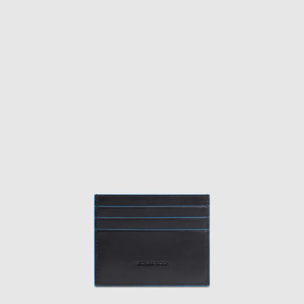 Piquadro Portacarte di credito sottile in pelle, schermato con protezione RFID