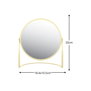 Miroir grossissant sur pied Acier AKIRA Jaune mat Spirella