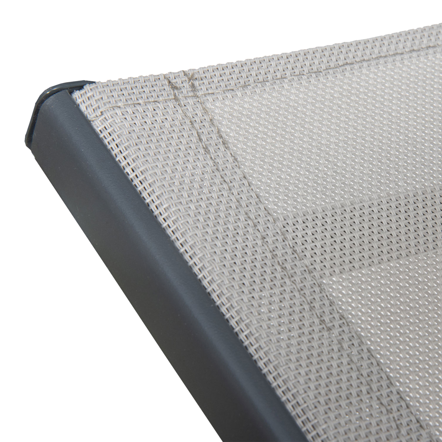 Lot de 2 bains de soleil pliants SICILIA en textilène gris - structure anthracite