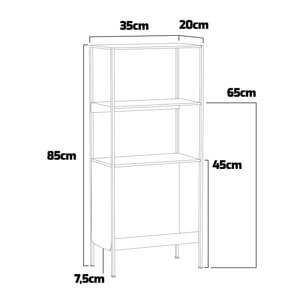 Bandha - Scaffale in metallo con 4 ripiani 85x35x20 cm