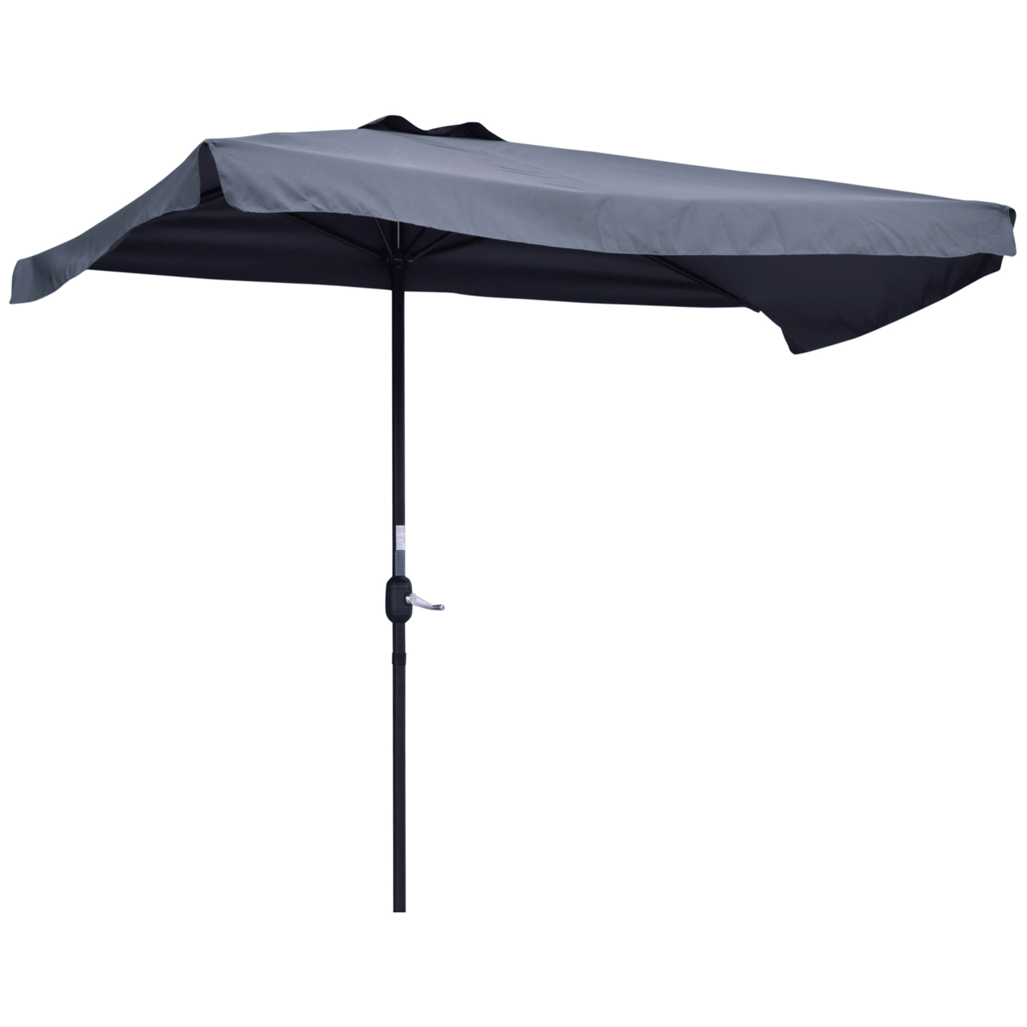 Sombrilla Rectangular 230x130x249 cm Parasol para Pared Media Sombrilla con Manivela Protección UV Impermeable Sombrilla para Balcón Terraza Jardín Gris Oscuro