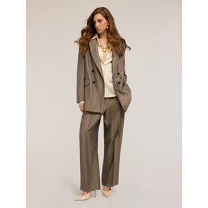 Motivi - Blazer de estilo masculino a rayas - Gris