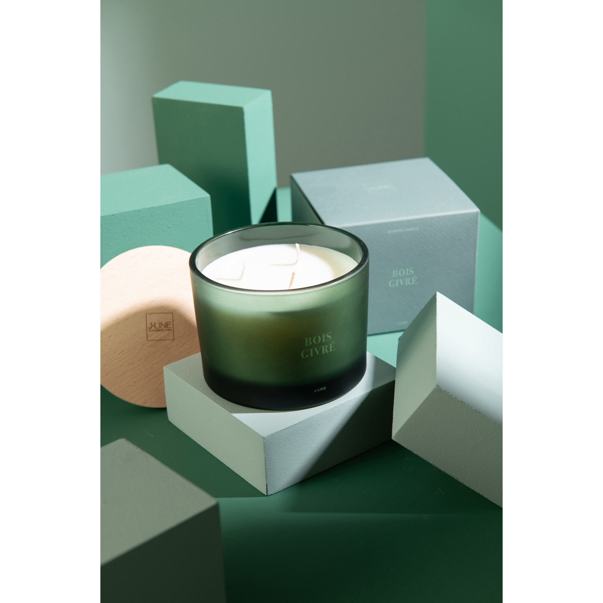 J-Line bougie parfumée Accords Essentiels - Bois Givré - vert - 28H