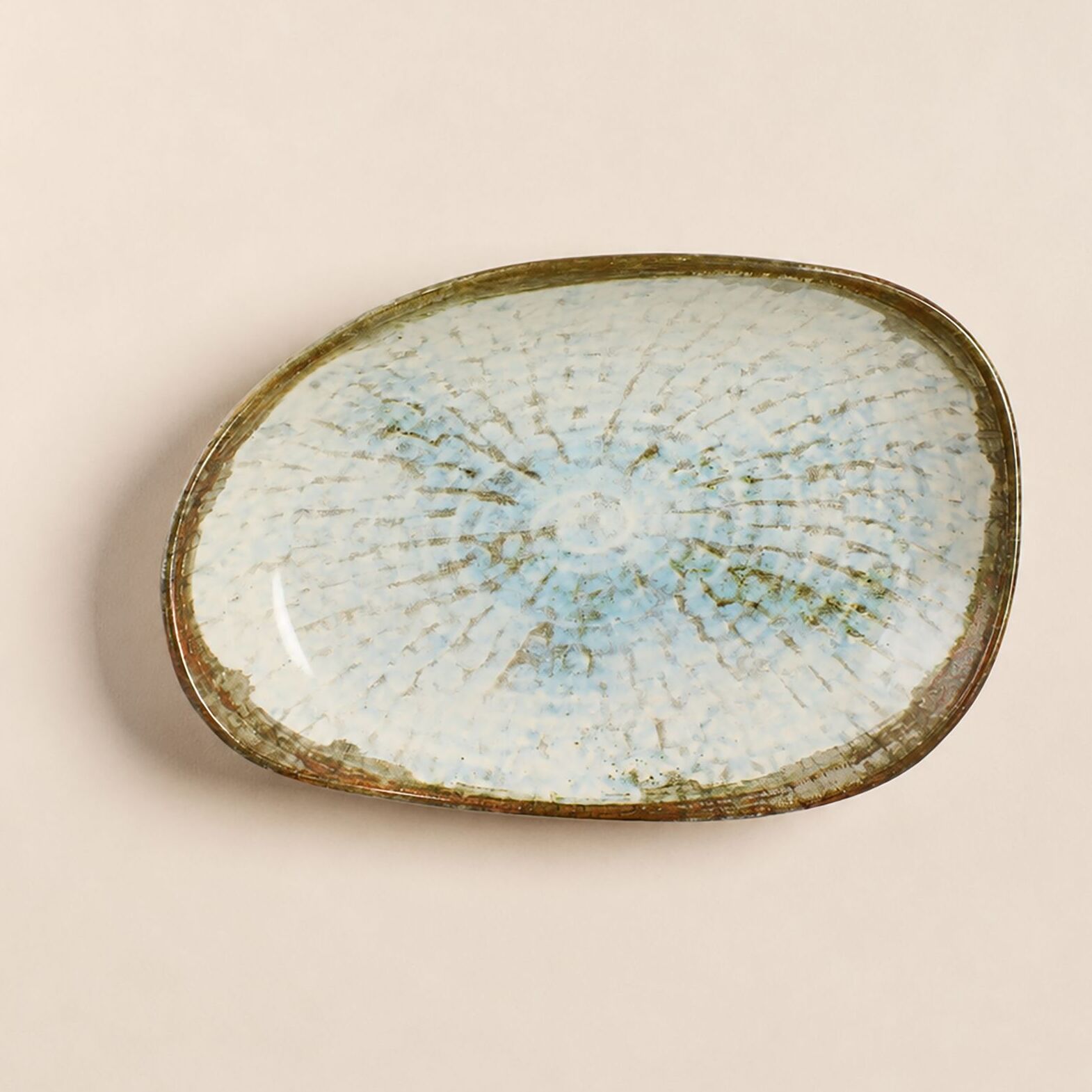 Lot de 6 coupelles 15cm en faience bleu et blanc MINERAL