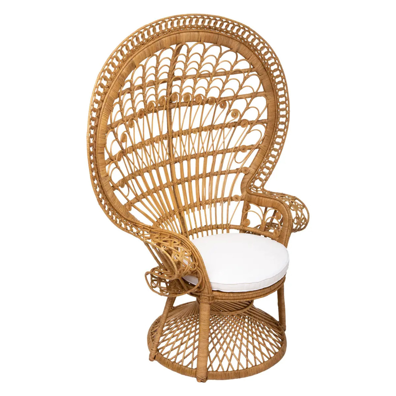 Fauteuil "Takta" rotin tissu blanc